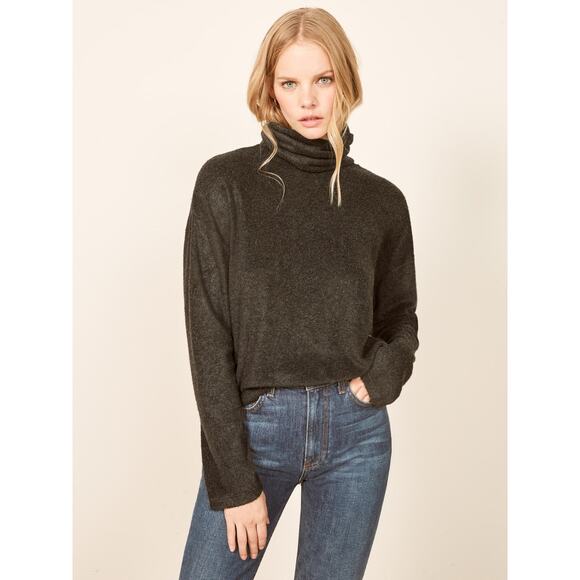 Reformation Ernest Pullover Turtleneck Sweater - S - Charcoal - Picture 1 of 3